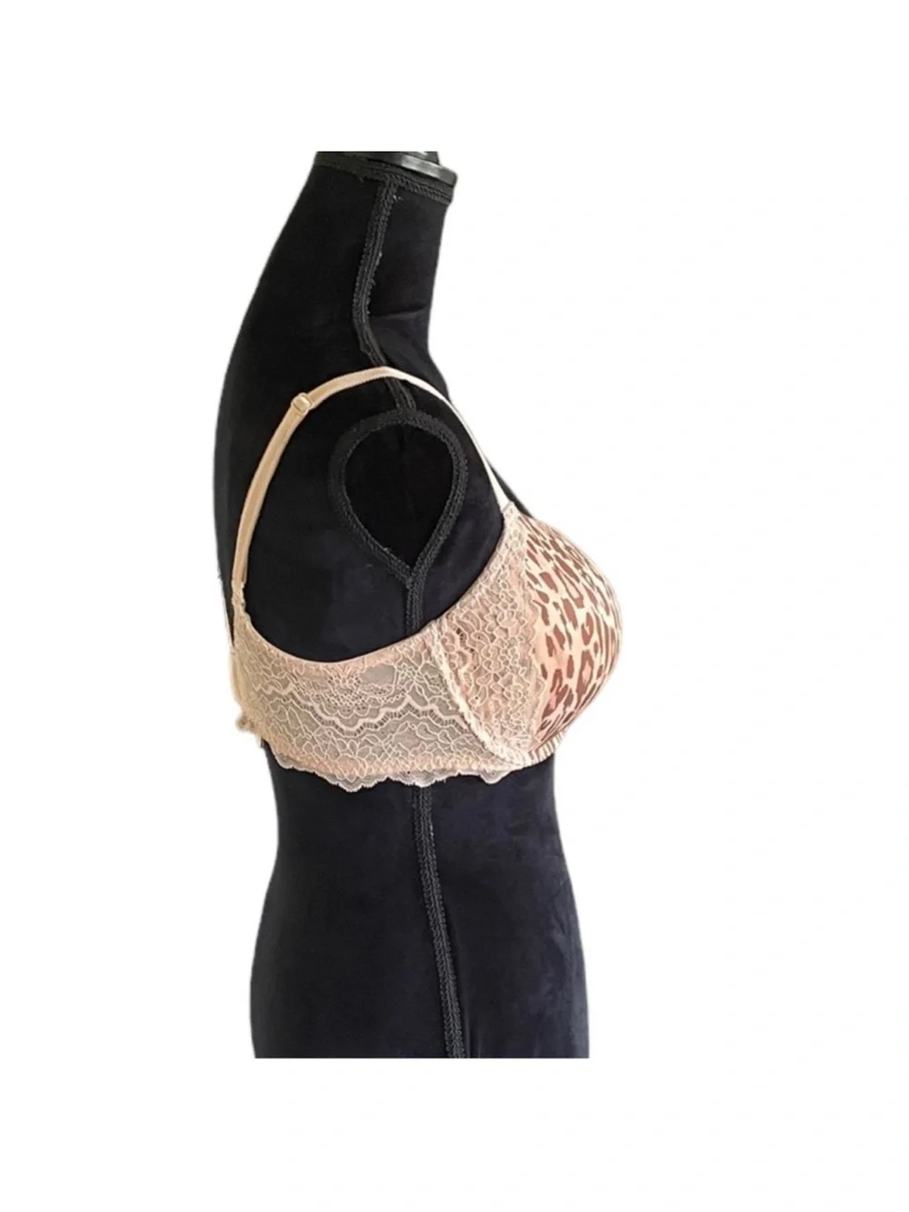 Victoria’s Secret Dream Angels push-up leopard pink & lace lingerie bra size 36D - Picture 4 of 14